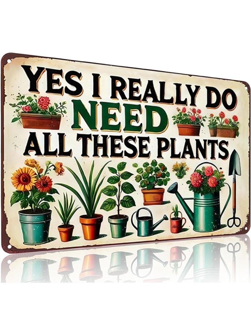 Vintage Gardening Signs - Home & Garden Decor, Plants & Greenhouse Art, 8x12